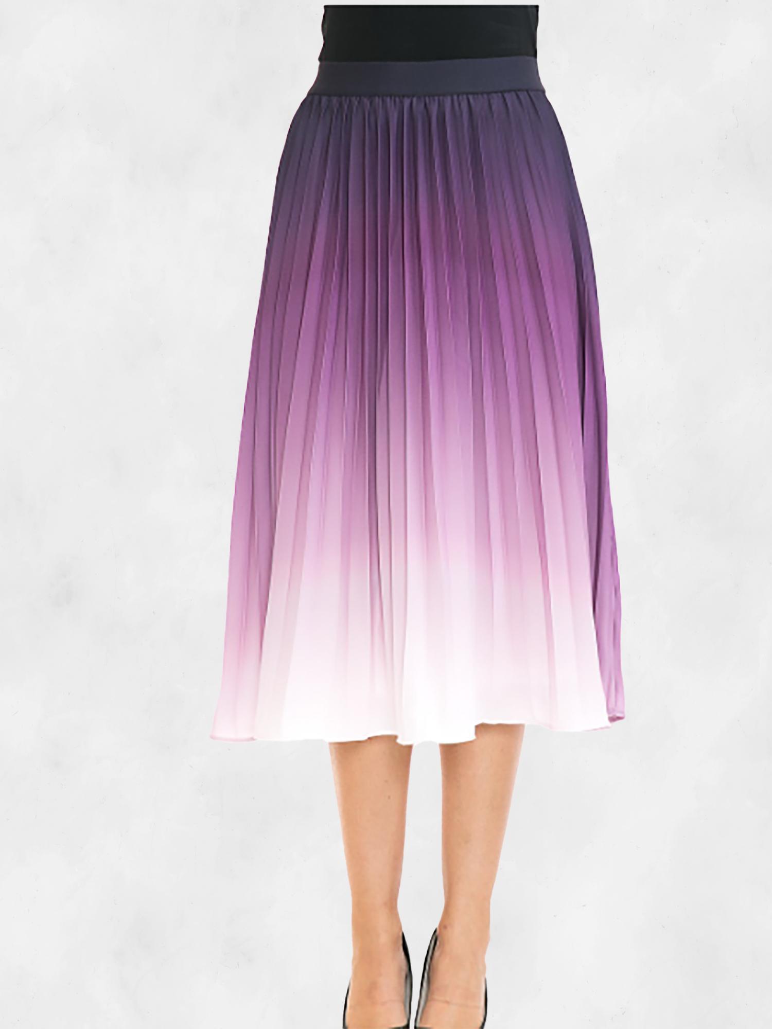 ANNVA USA High Waist Pleated A-line Swing Skirt Product Image