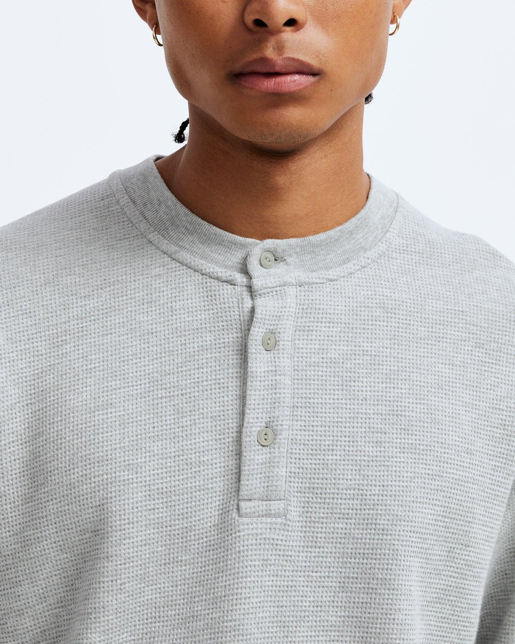 Lightweight Waffle Henley Male Product Image