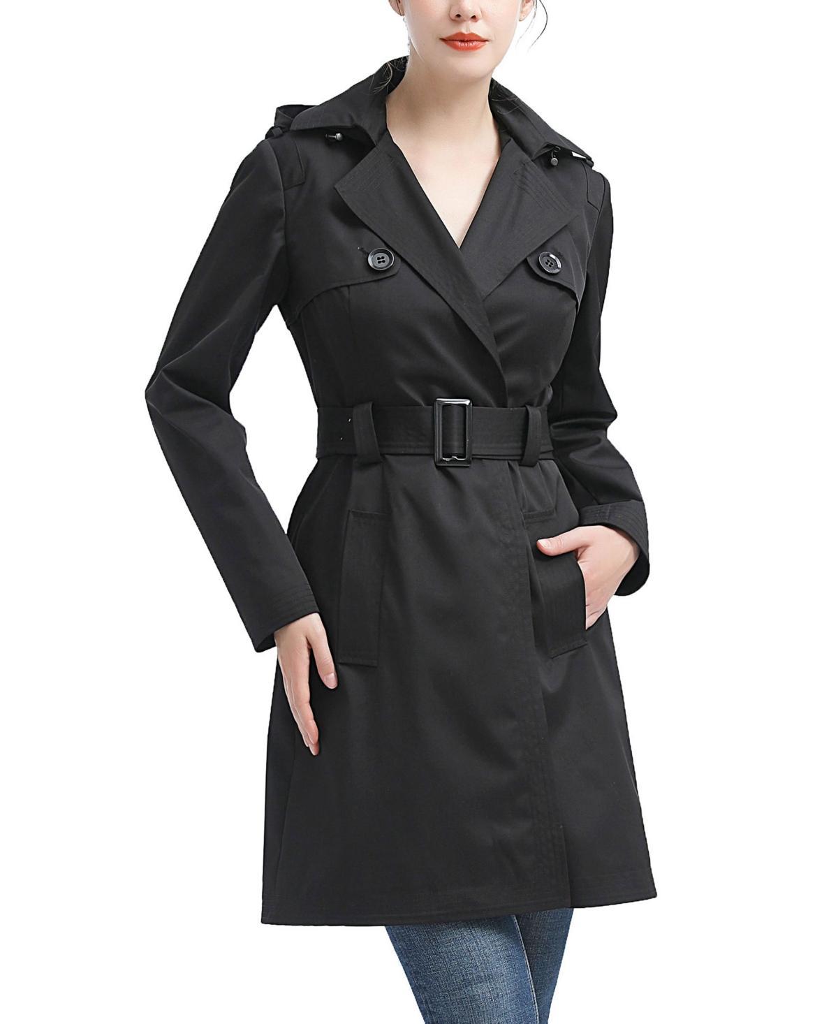 Kimi & Kai Women's Angie Waterproof Hooded Trench Coat, Black, Medium Product Image