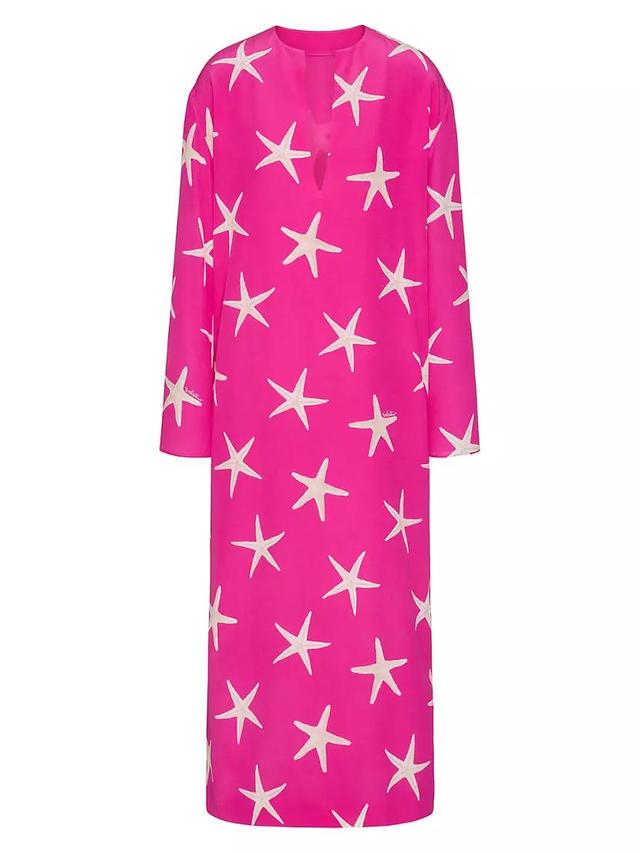 Crepe De Chine Starfish Midi Dress Product Image