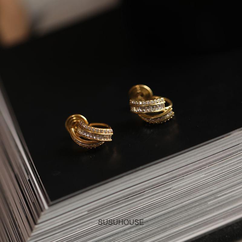 Rhinestone Layered Alloy Ear Cuff Product Image