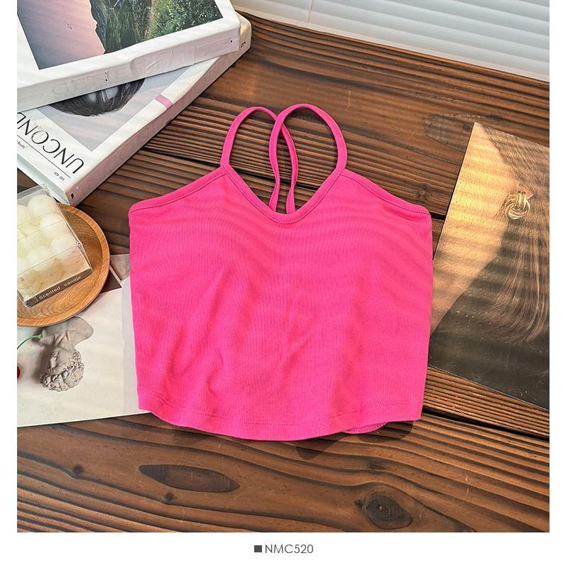 X-Back Cami Top with Pad in 5 Colors Product Image