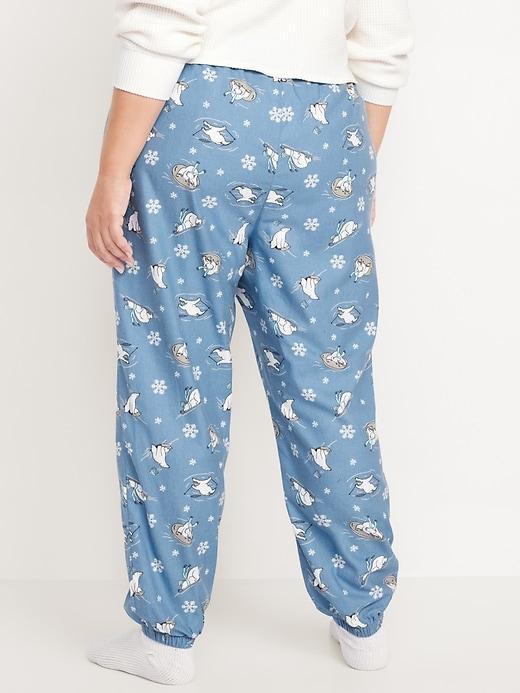 High-Waisted Flannel Pajama Joggers Product Image