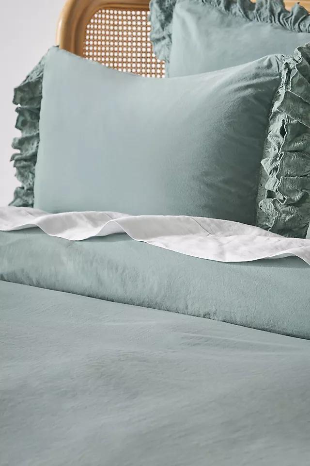 Loren Embroidered Percale Duvet Cover Product Image