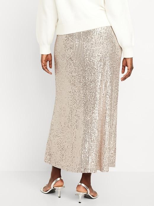 High-Waisted Sequin Maxi Skirt Product Image