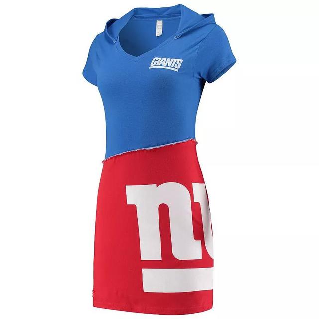 Womens Refried Apparel Royal/Red New York Giants Sustainable Hooded Mini Dress Product Image