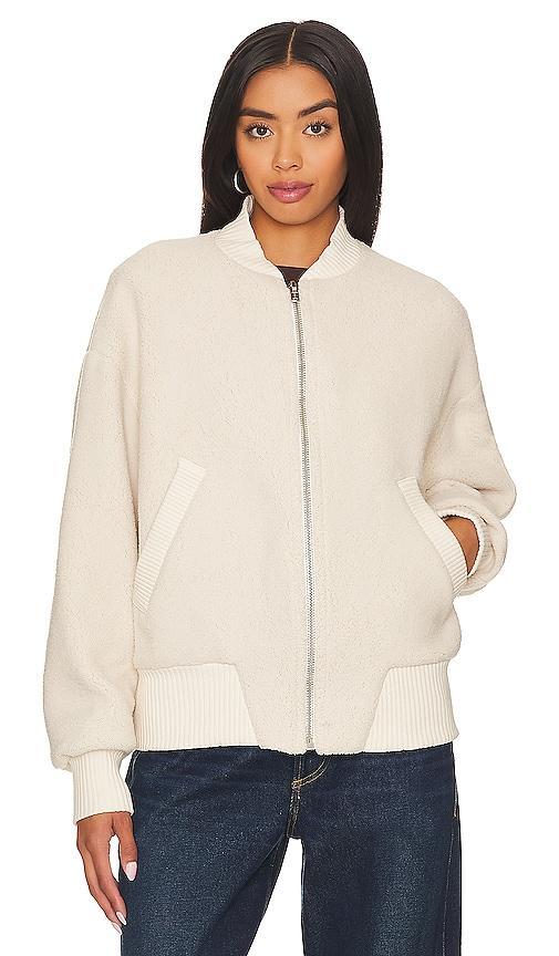 Citizens of Humanity Brianna Fleece Bomber in Cream Product Image