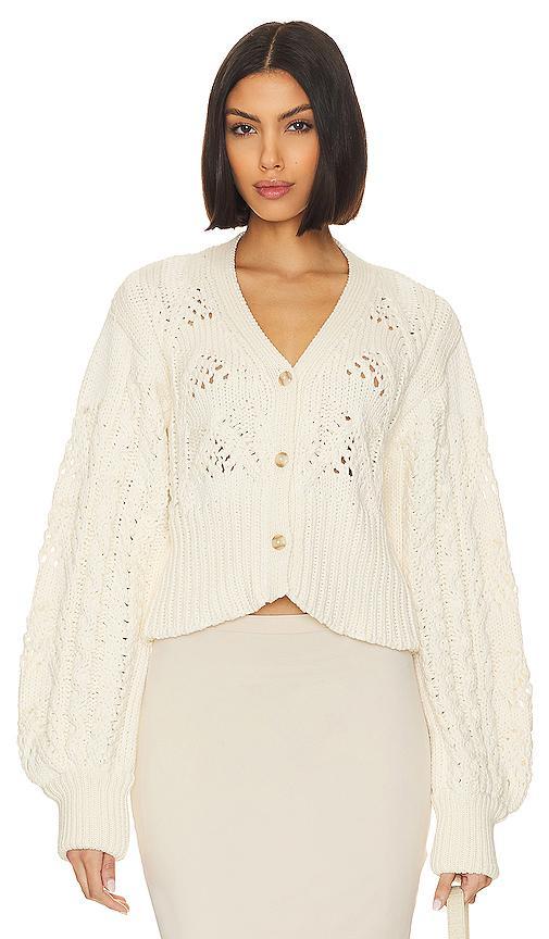 FAITHFULL THE BRAND Dayana Cardigan in Ivory. - size S (also in L) Product Image