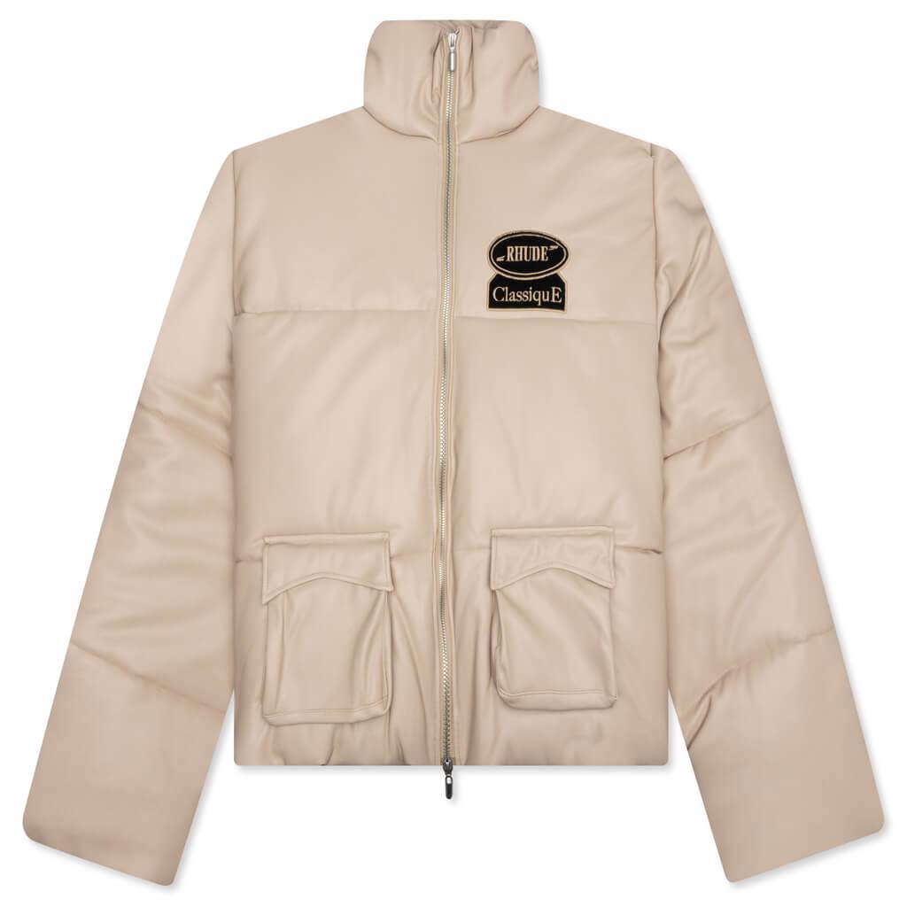 Embroidered Puffer Jacket - Tan Male Product Image