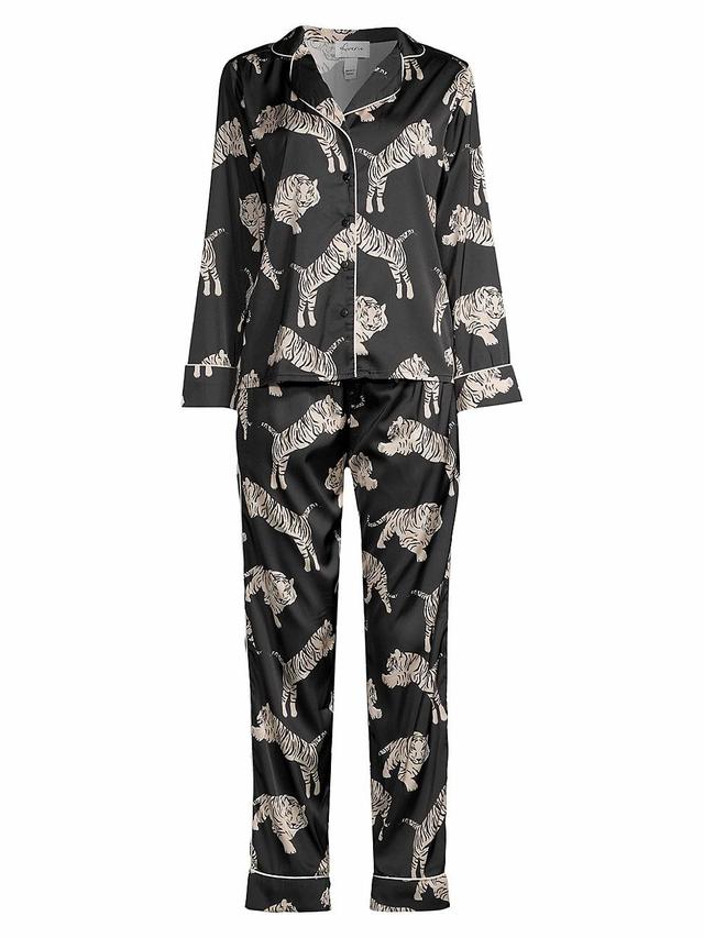 Womens Safari Starry Nights Tiger Print Pajama Set Product Image