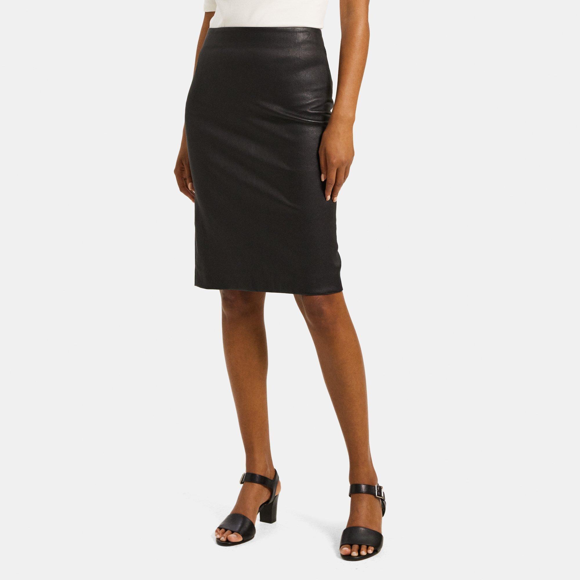 Leather Pencil Skirt | Theory Outlet product image