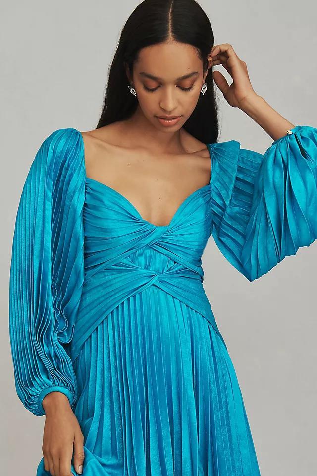 Acler Larimer Long-Sleeve V-Neck Pleated Maxi Dress Product Image