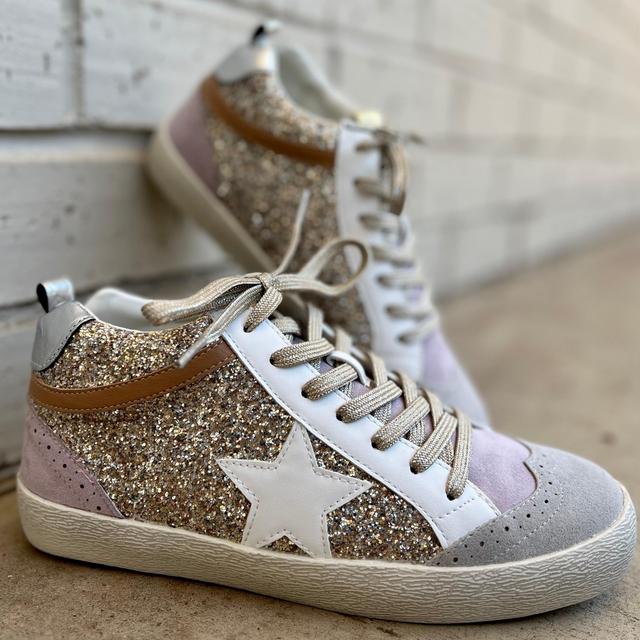 Oxford Lilacs & Gold Sneakers  Product Image