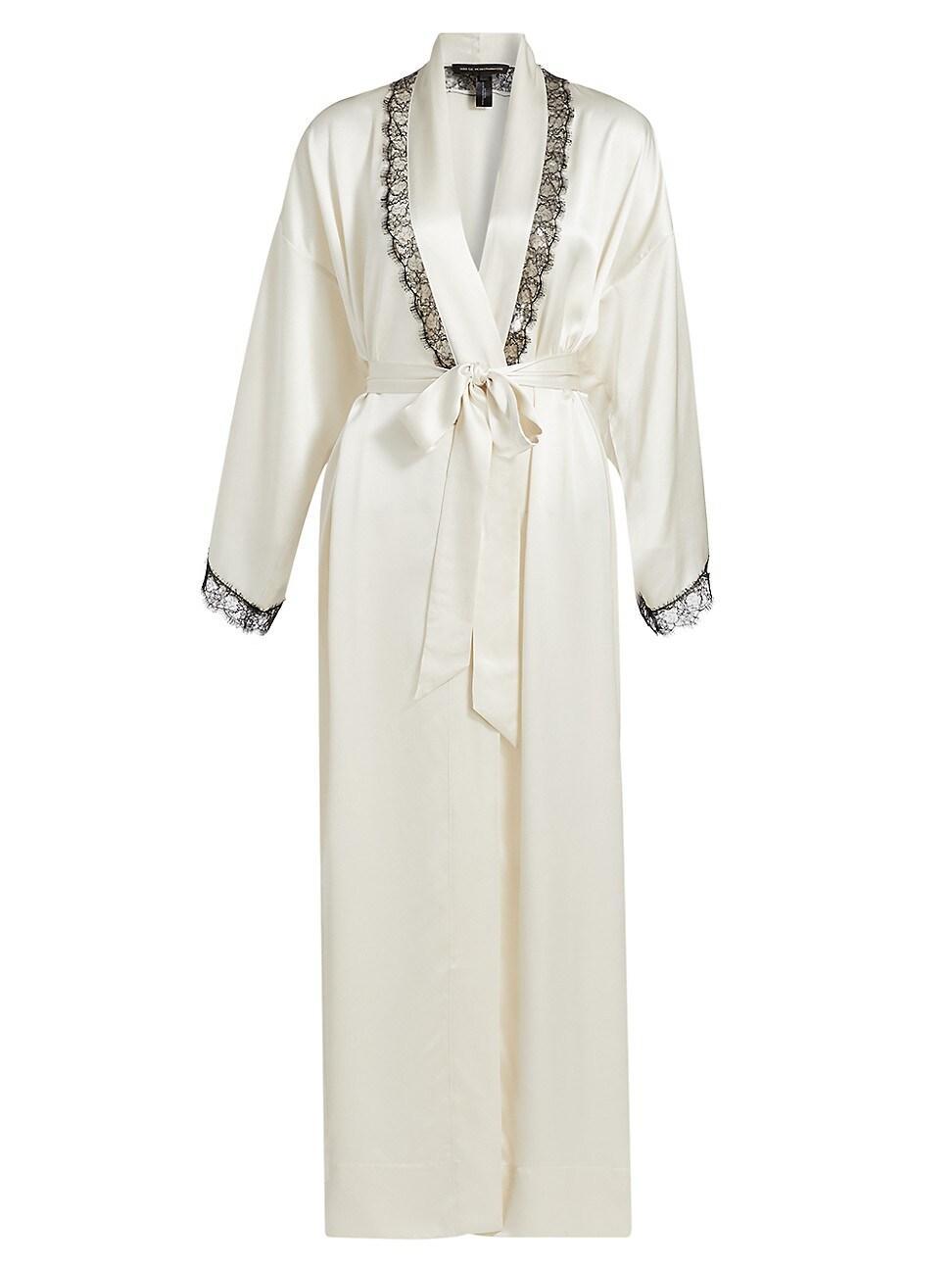 Womens Silk Lace Inset Robe Product Image