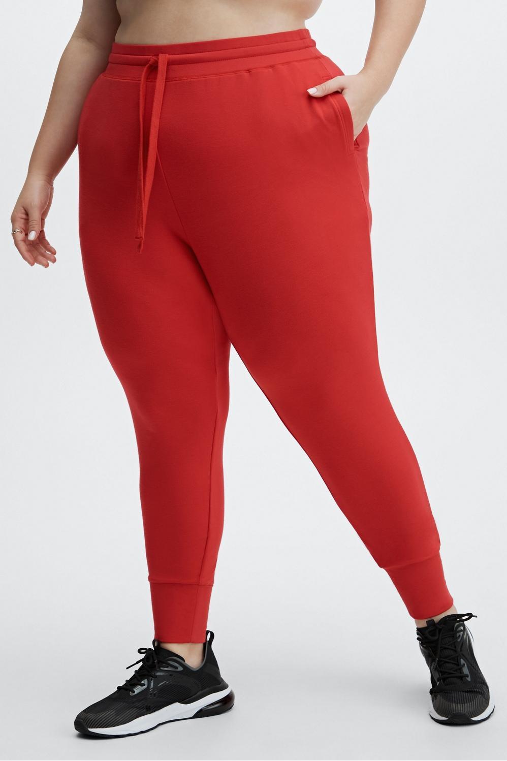 Fabletics Luxe Terry Jogger Womens red plus Size 3X Product Image