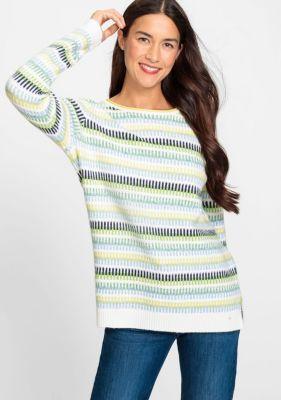 Olsen Womens Long Sleeve Pattern Stripe Pullover Product Image