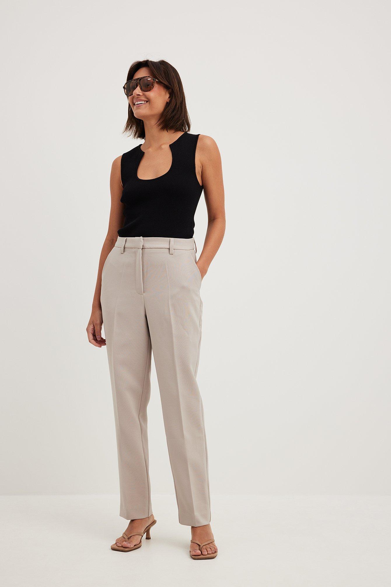 Straight Mid Waist Suit Pants product image