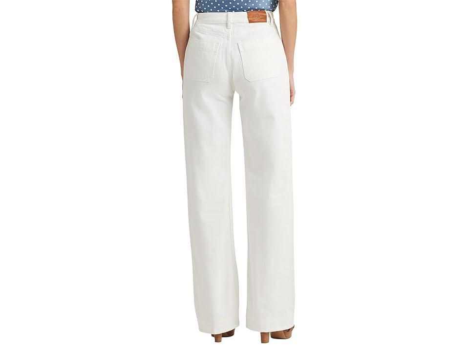 LAUREN Ralph Lauren High-Rise Wide-Leg Jeans Wash (White Wash) Women's Jeans Product Image