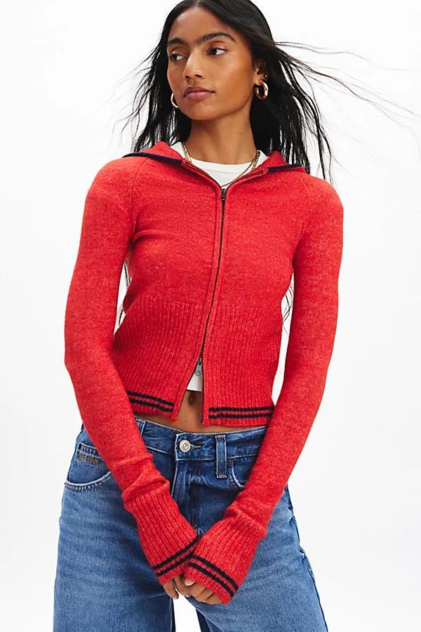 BDG Monet Knit Full-Zip Hoodie Sweater Womens at Urban Outfitters Product Image