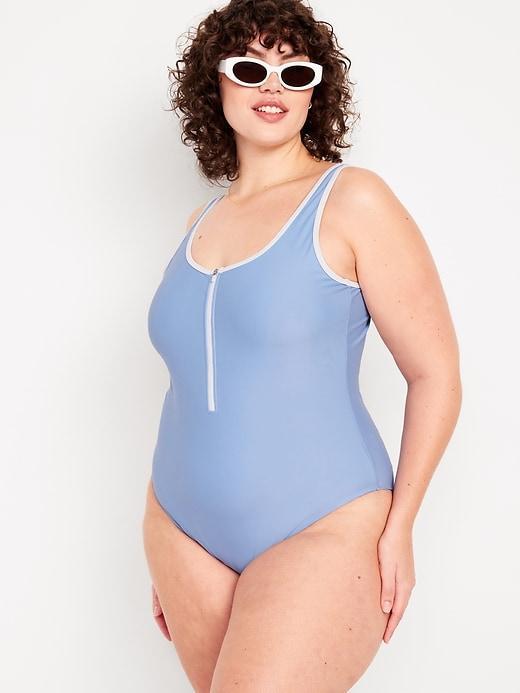 Half Zip One-Piece Swimsuit Product Image