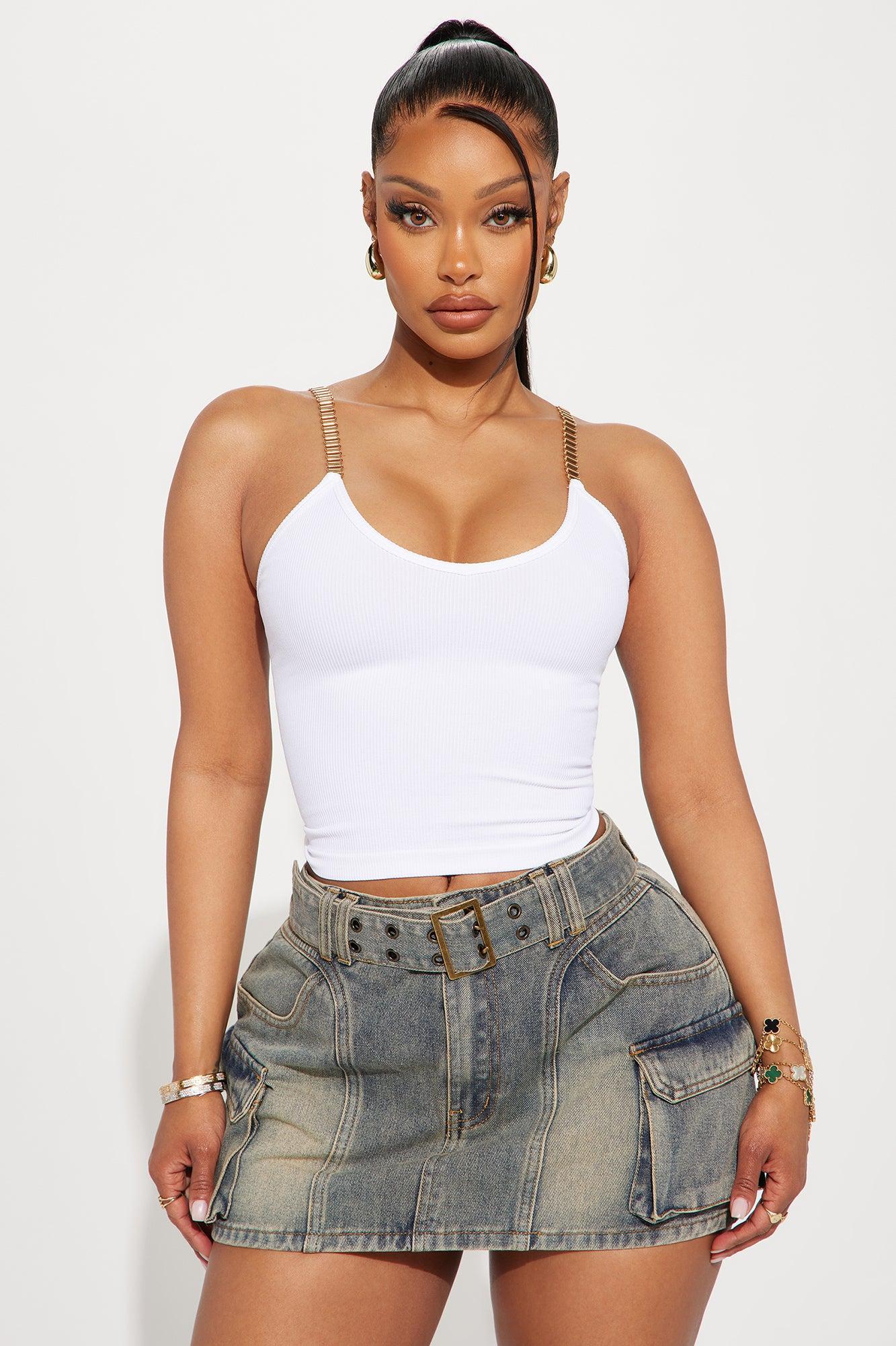 After Hours Chain Cami Top - White Product Image