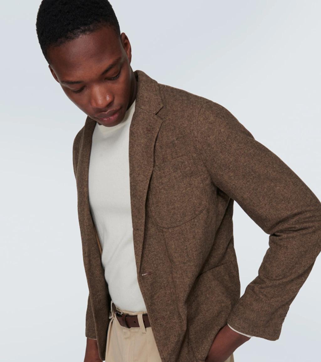 Polo Modern Herringbone Blazer In Brown/tan Product Image