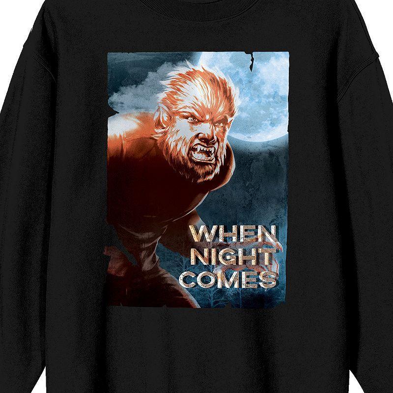 Mens Universal Monsters Wolfman Long Sleeve Graphic Tee Product Image