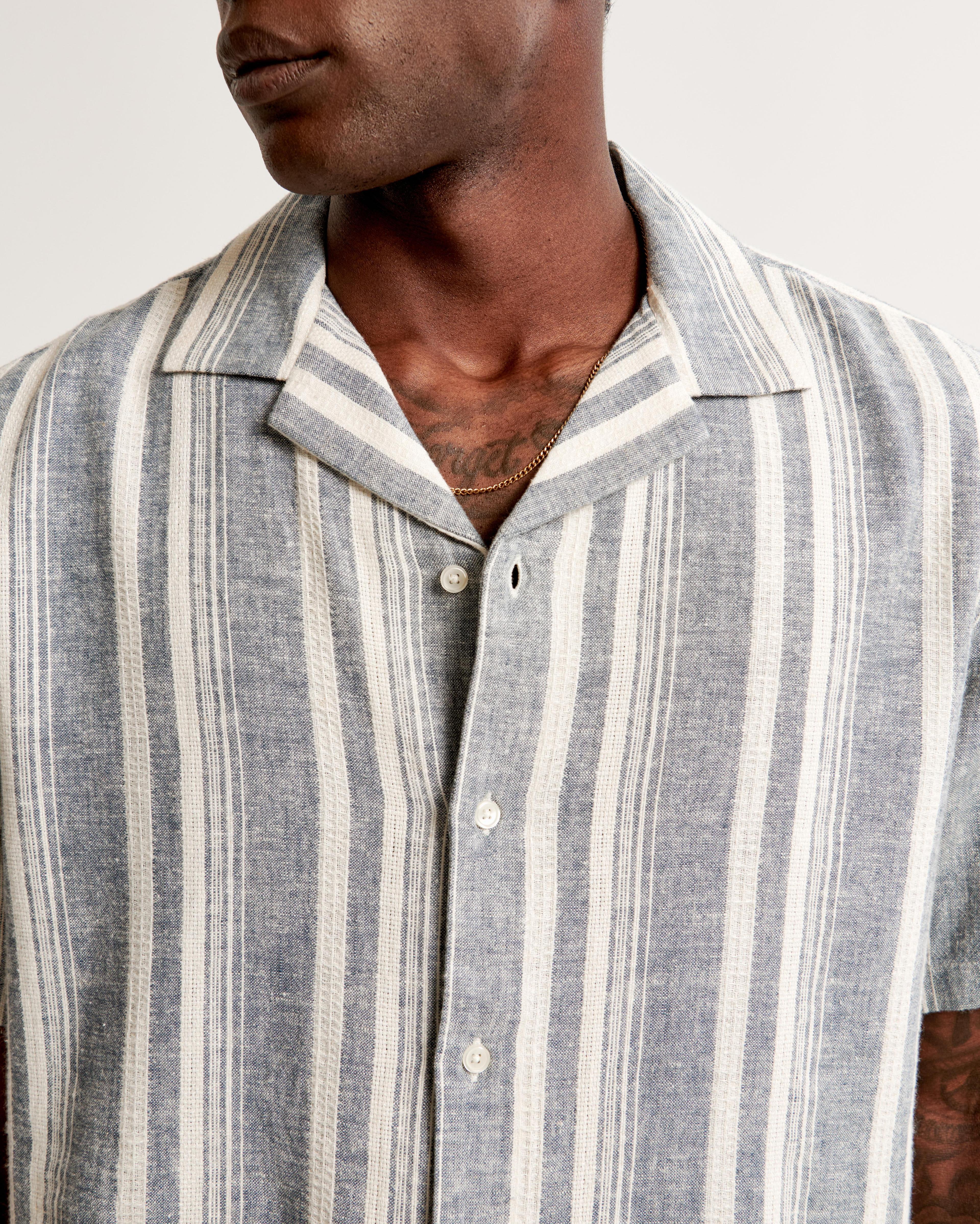 Camp Collar Summer Linen-Blend Shirt Product Image