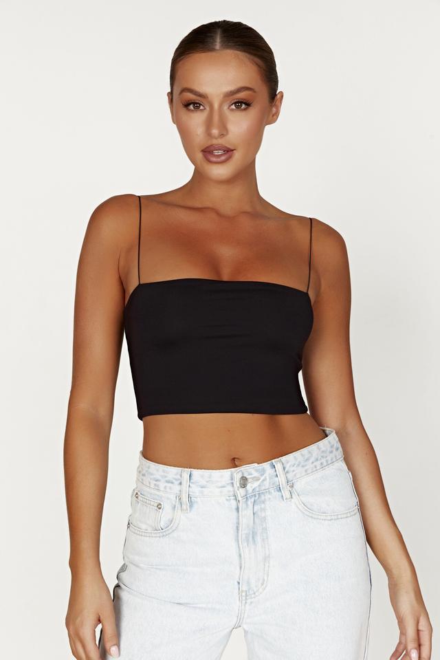 Yvonne Cami Crop Top - Black Product Image