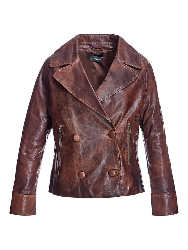 Womens Whiskey Leather Jacket Product Image