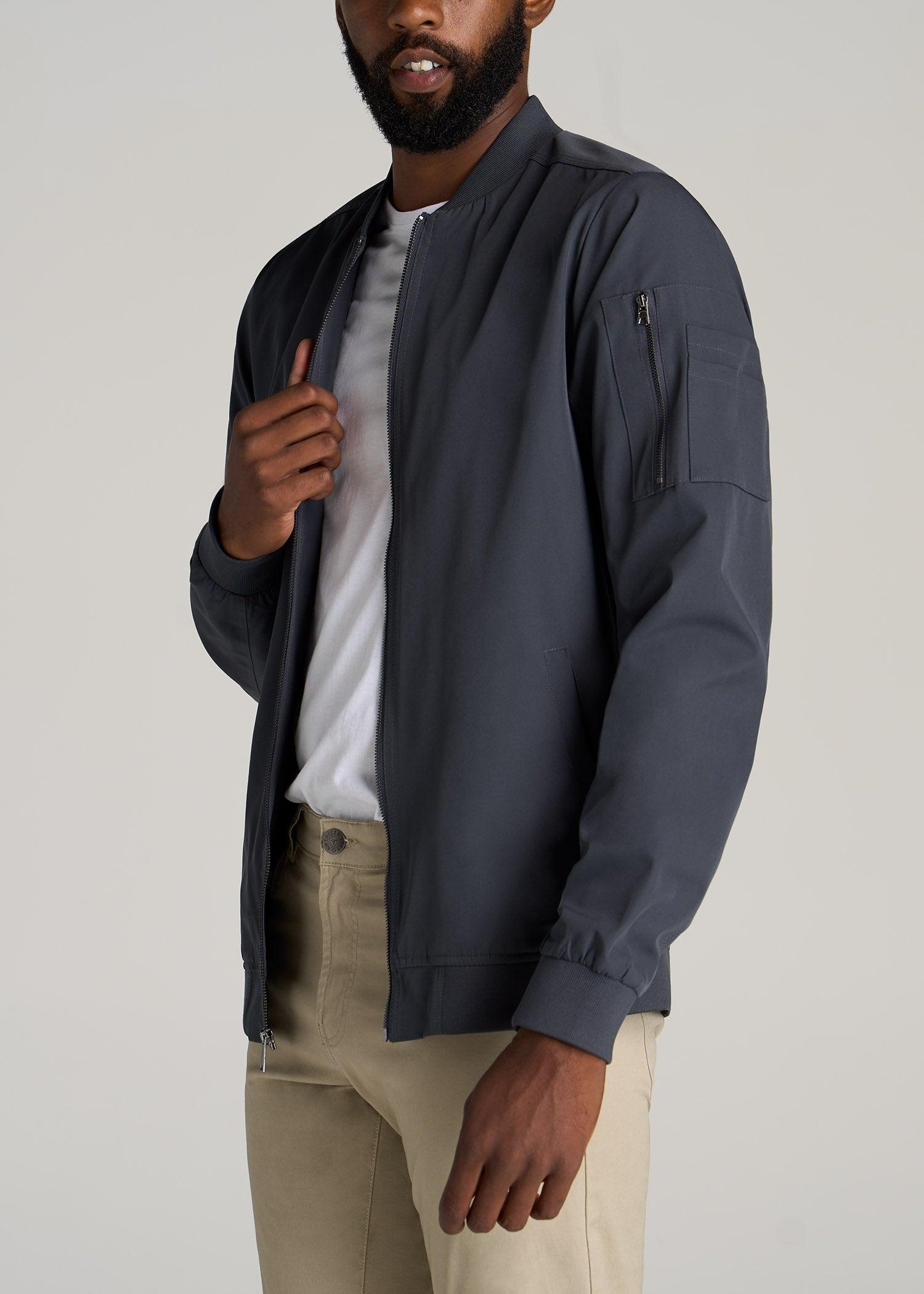 Bomber Jacket for Tall Men in Deep Slate Product Image