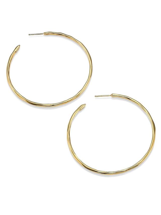 Womens Classico Medium 18K Yellow Gold Faceted Hoop Earrings Product Image