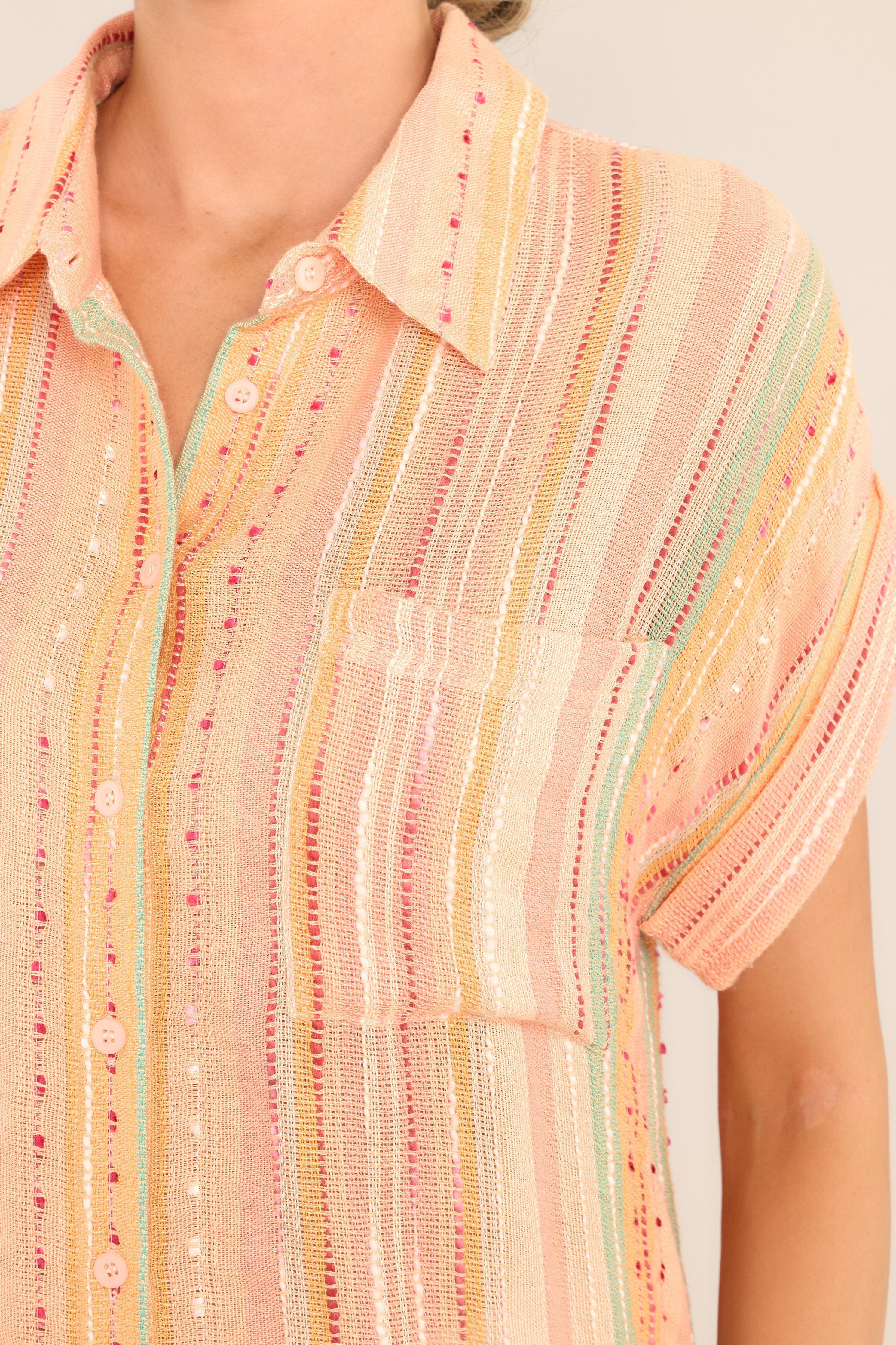 Brighter Than Sunshine Apricot Multi Print Top Product Image