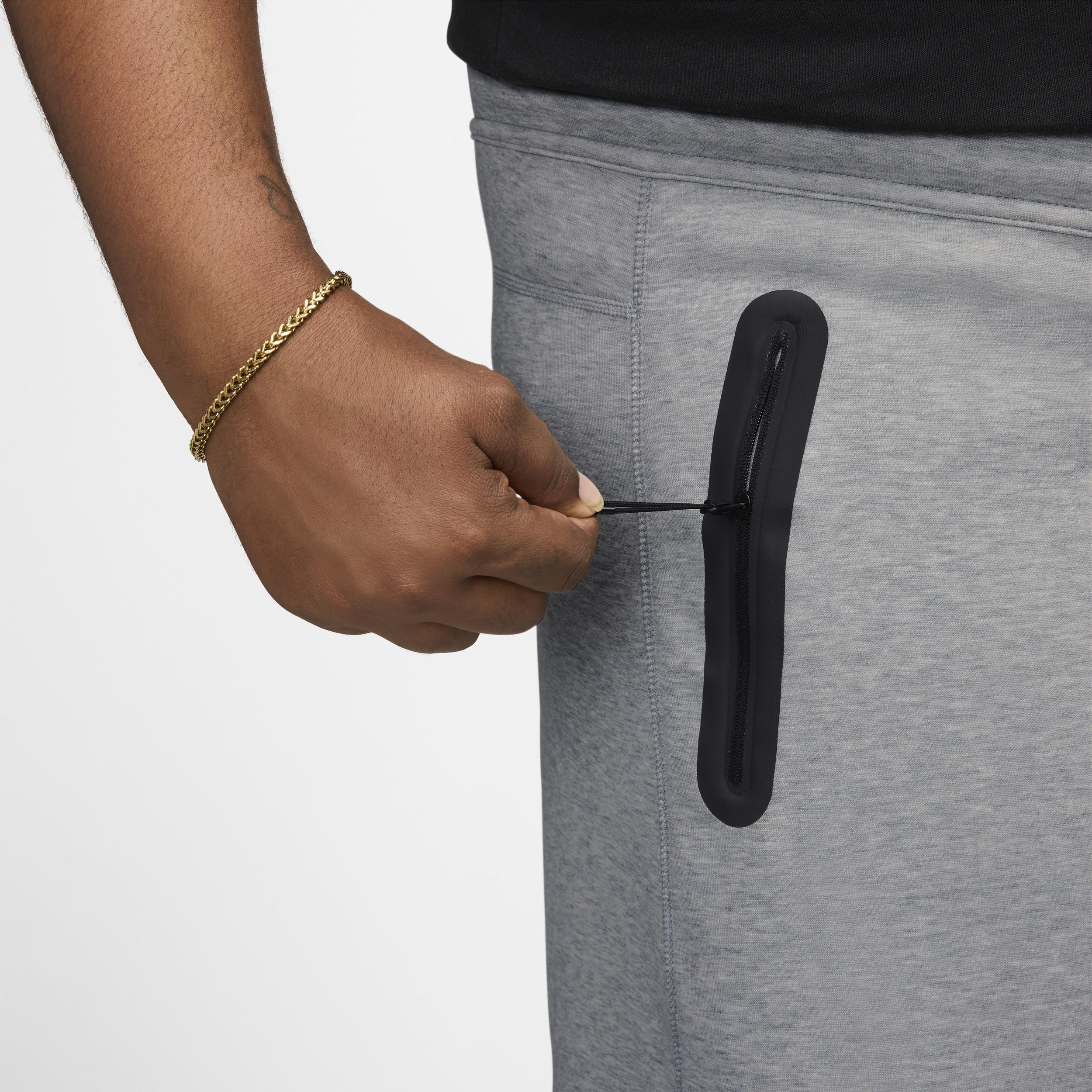 Nike Mens Tech Fleece Open Hem Pants - Black/Dk Grey Heather Product Image