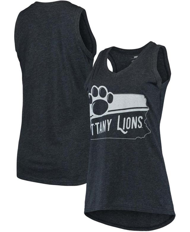 Womens Navy Penn State Nittany Lions Ferris Melange V-Neck Tank Top Product Image