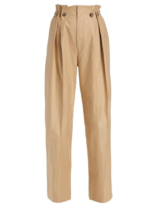 Womens Gathered High-Rise Tapered Pants Product Image