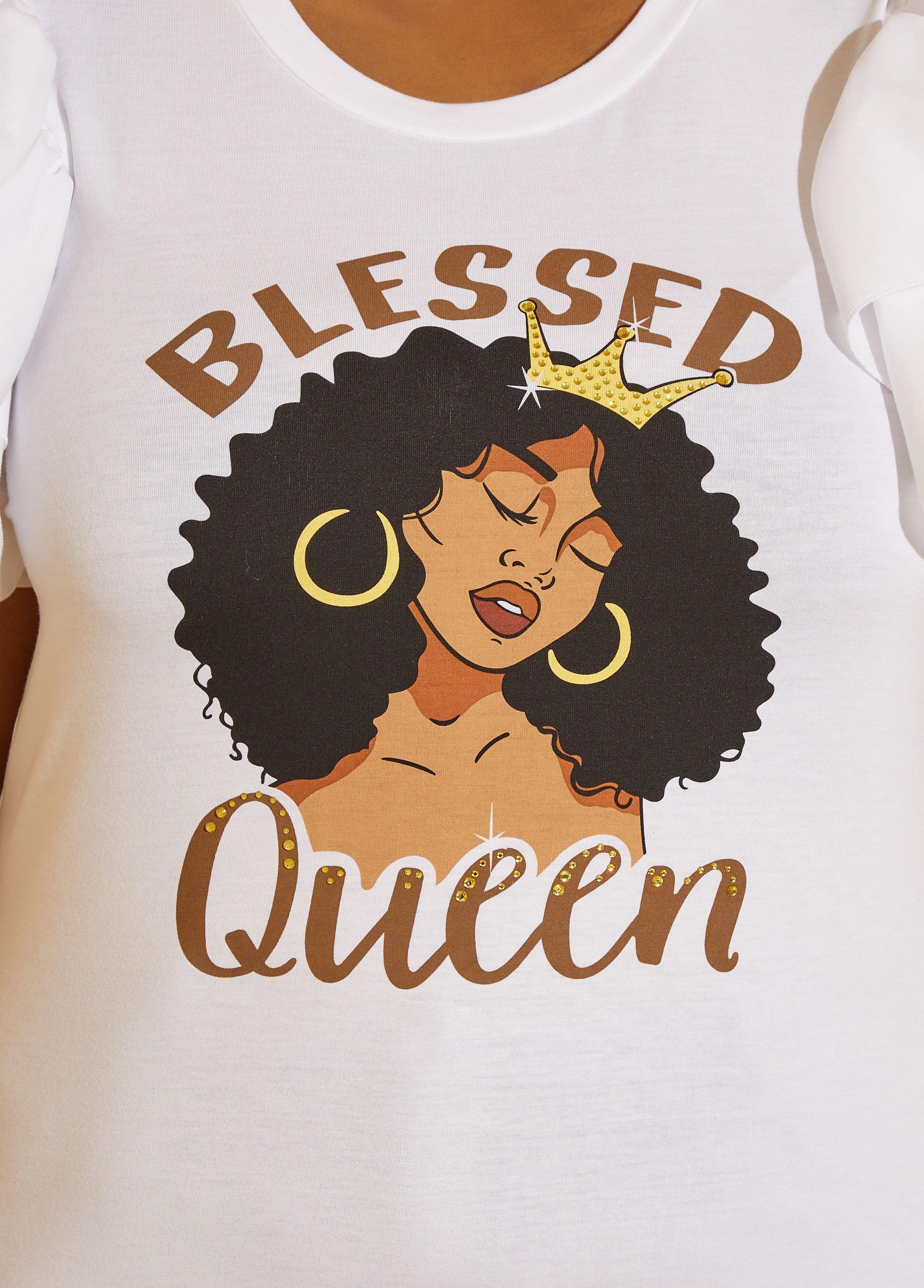 Blessed Queen Ruffled Sleeve Tee Product Image