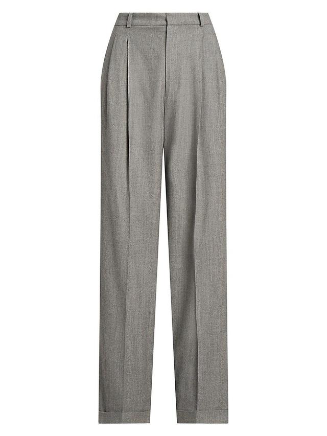 Womens Flannel Wool Straight-Leg Pants Product Image