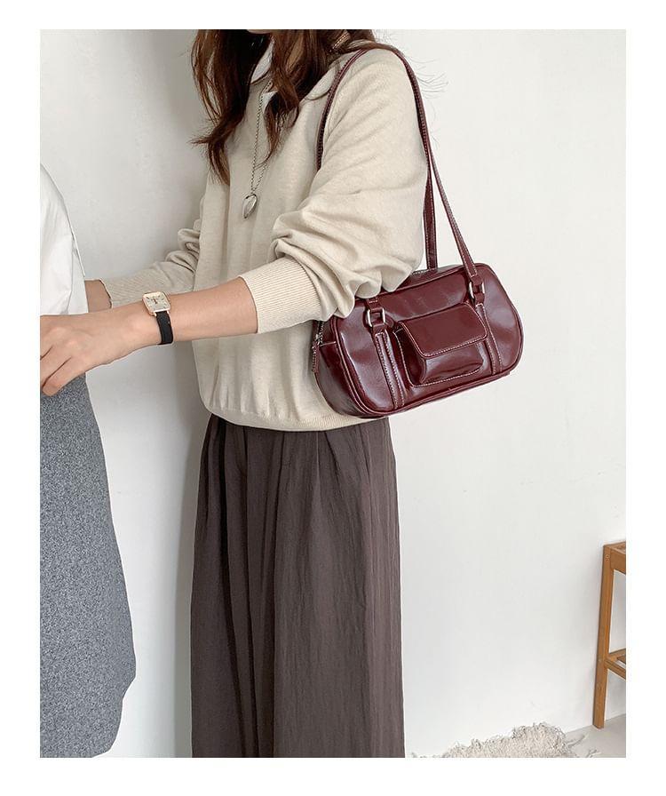 Plain Faux Leather Shoulder Bag product image