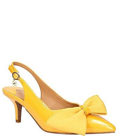 J. Renee Devika Patent Slingback Bow Pumps Product Image