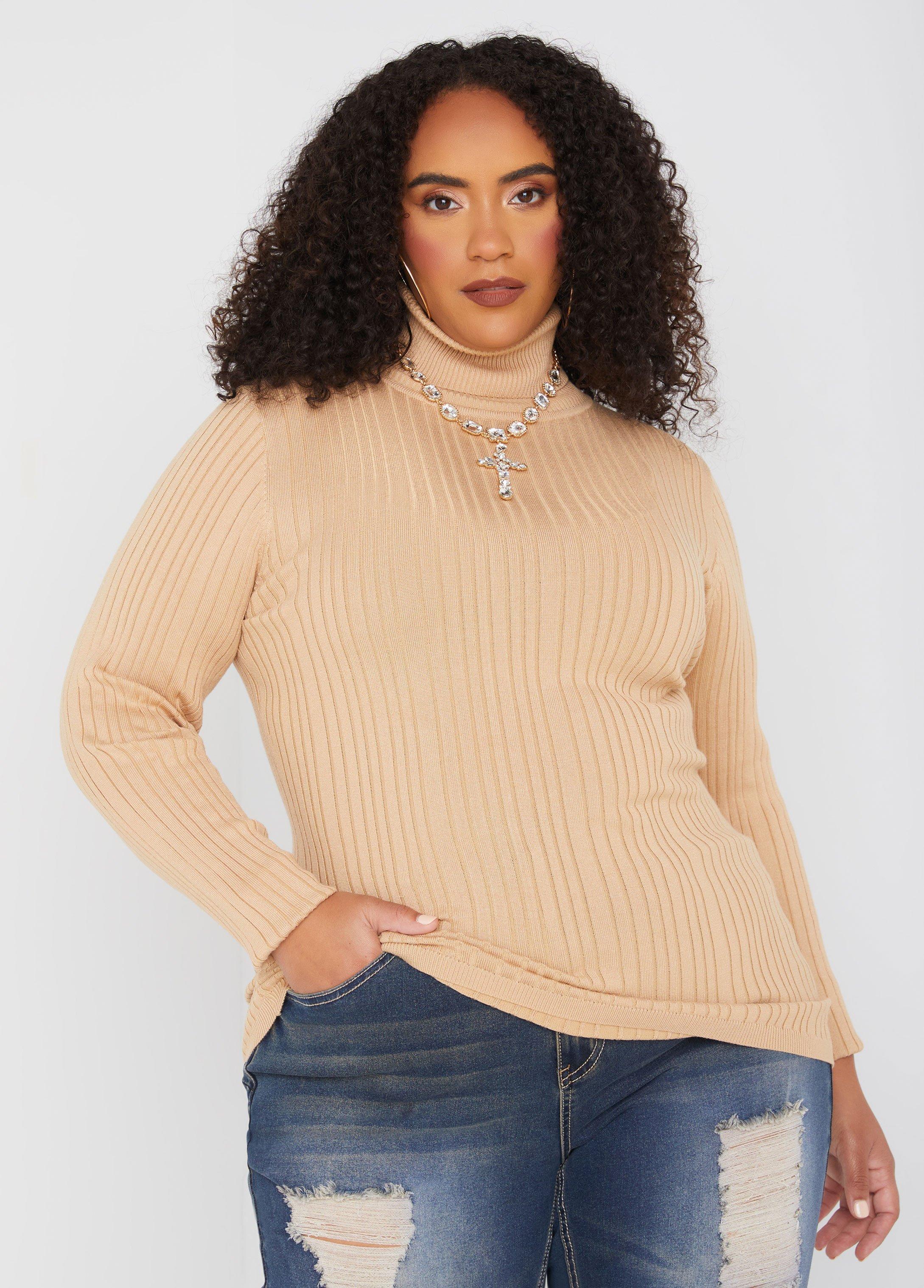 Plus Size Pullover Turtleneck Sweater Ashley Stewart Product Image