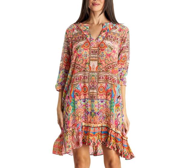 La Moda Clothing Womens Boho Short V-neck Dress Product Image