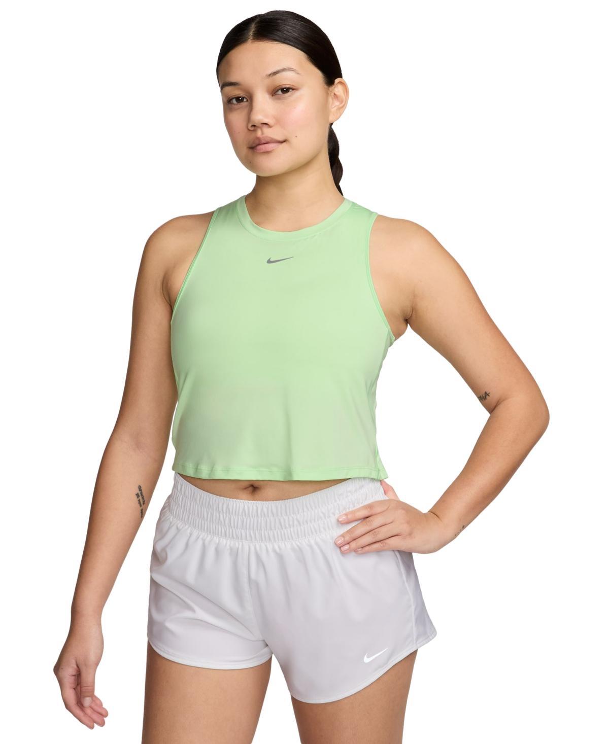 Nike Womens Solid One Classic Dri-fit Cropped Tank Top black Product Image