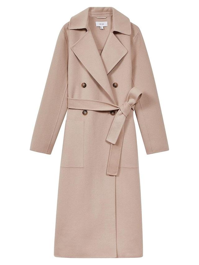 Womens Sasha Double-Breasted Wool-Blend Coat Product Image