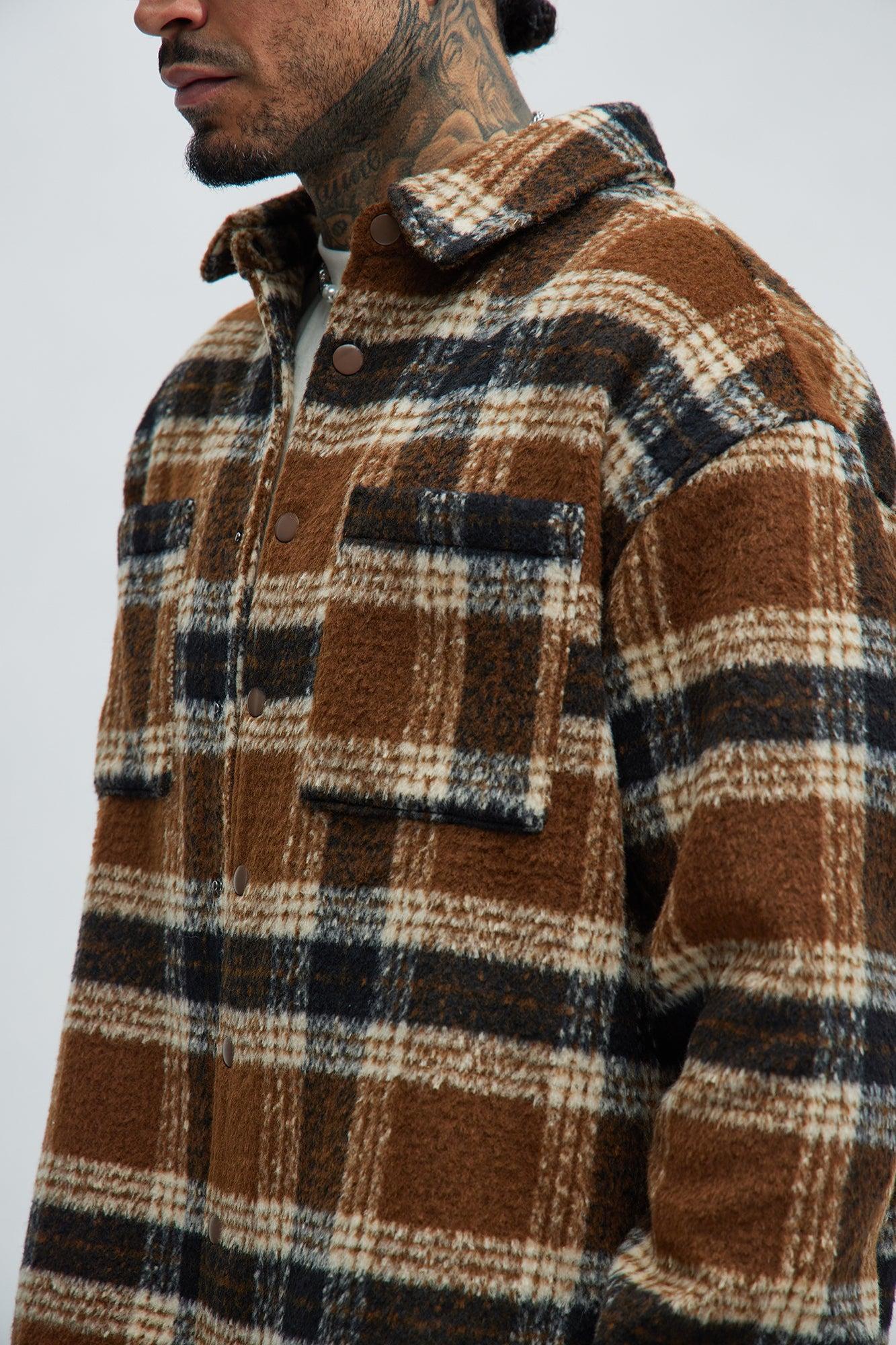 Zion Mohair Oversized Shirt - Brown/combo Product Image