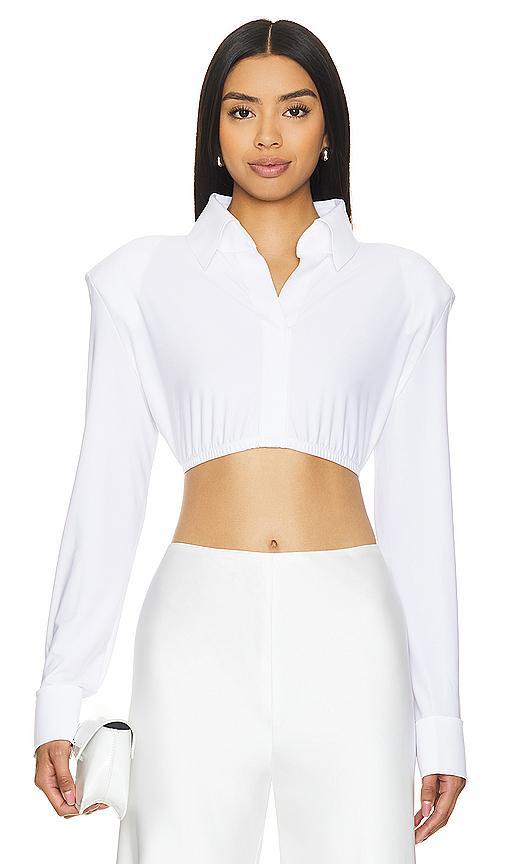 Cropped Shirt With Shoulder Pads Product Image