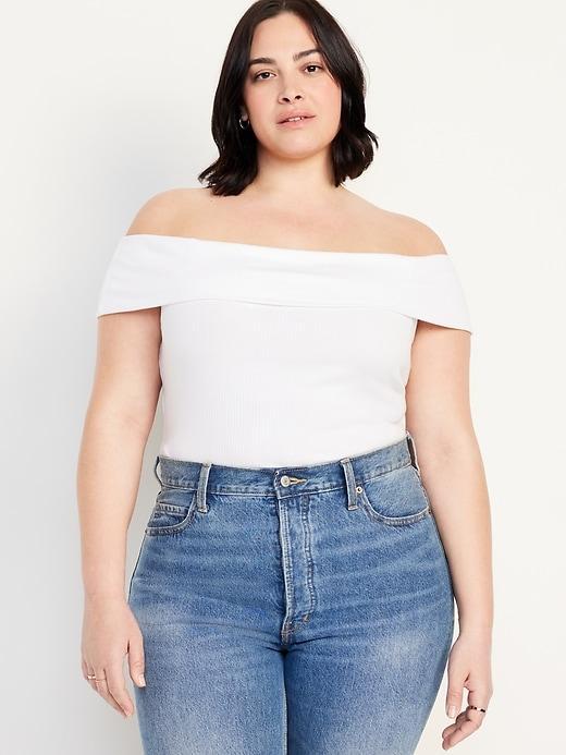 Off-Shoulder Ribbed Top Product Image