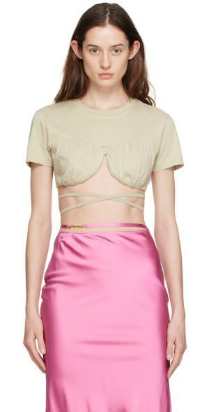 JACQUEMUS Khaki Le Papier 'Le T-Shirt Baci' T-Shirt Product Image