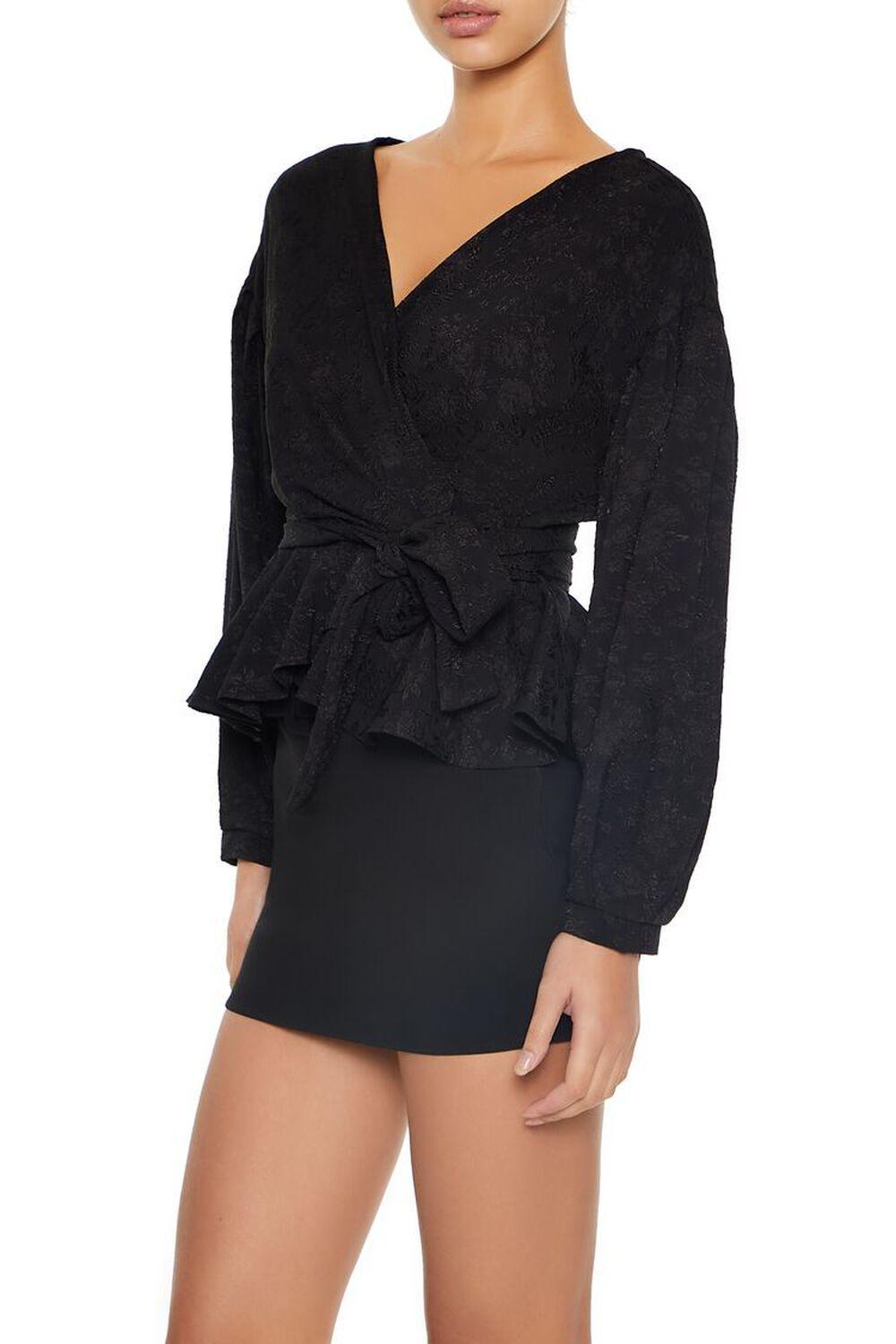 Jacquard Flounce Wrap Top | Forever 21 Product Image