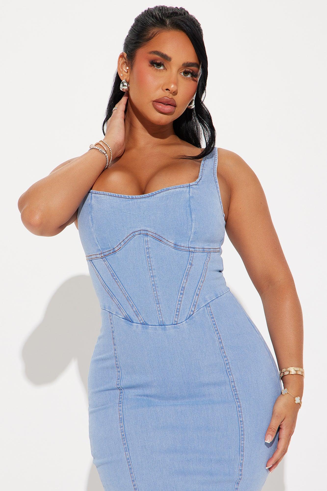 Penelope Denim Maxi Dress - Denim Product Image